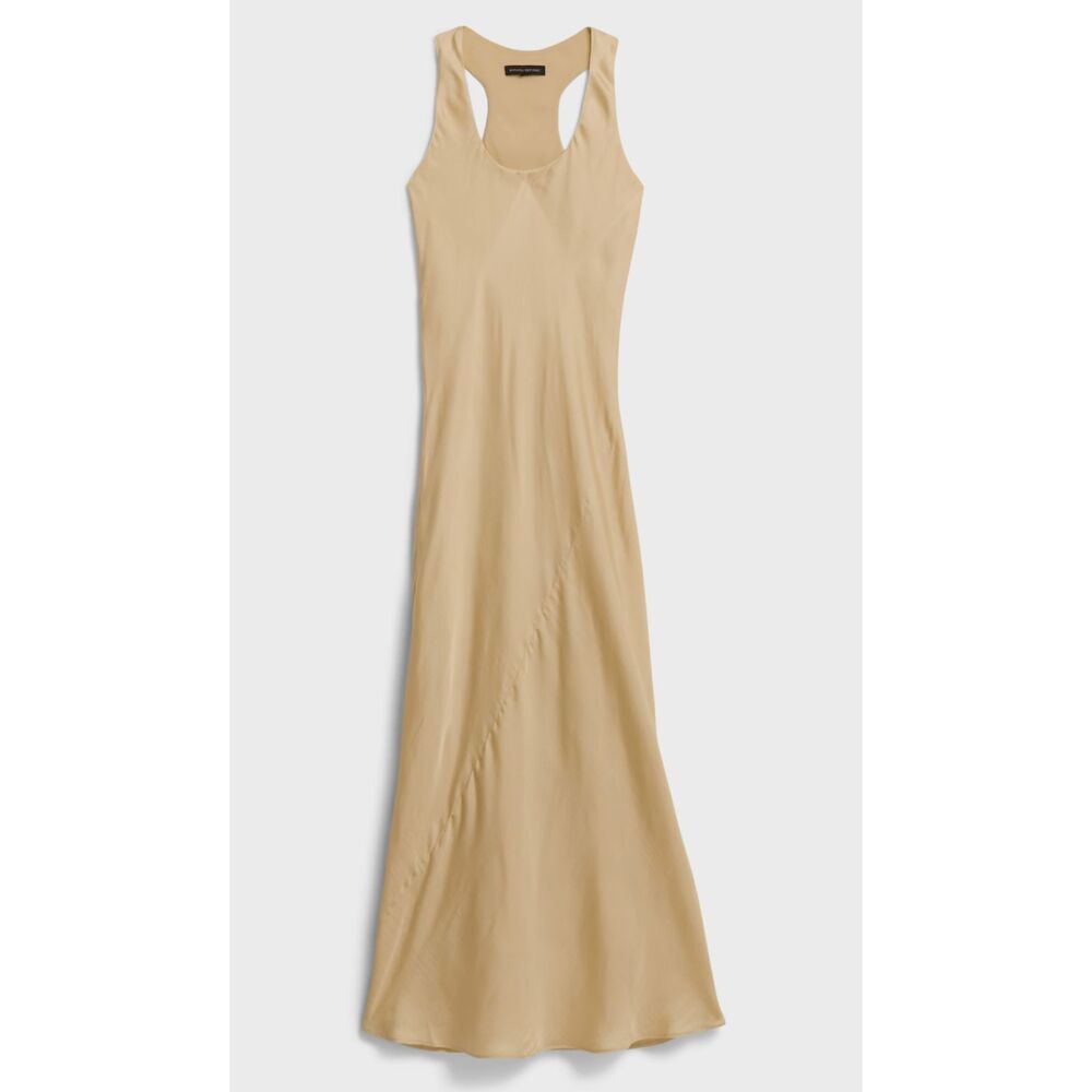 Banana Republic BIAS-CUT SATIN SLIP DRESS midi Wheat Beige size 6
